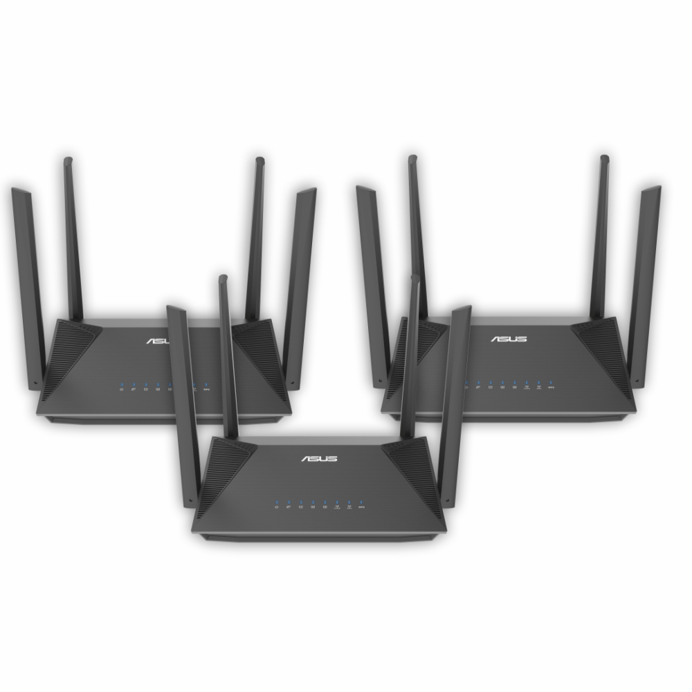 Selecting MESH of 3 Packs Business  Asus AX 1800 Black Modem Router 