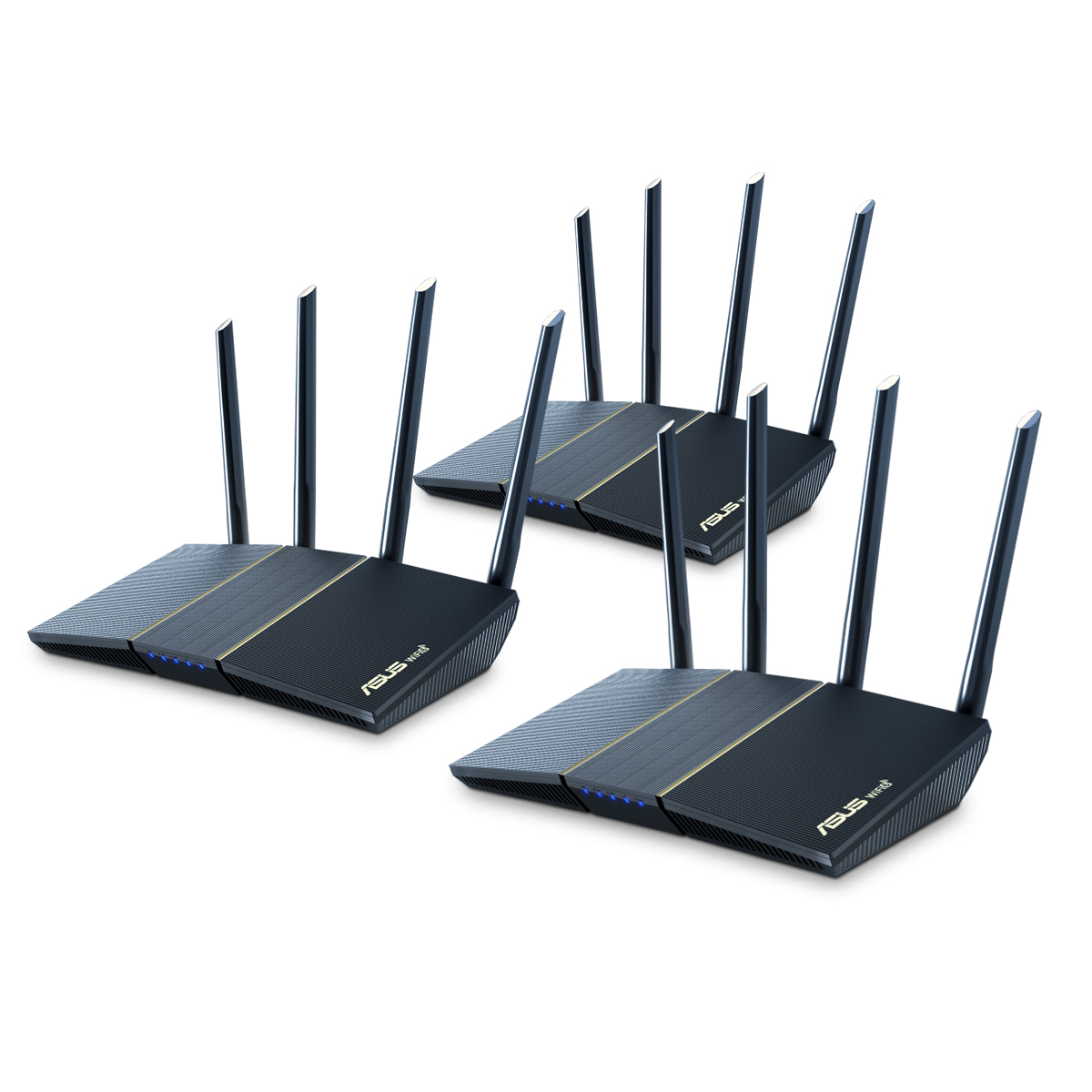 Selecting MESH of 3 Packs Business  Asus AX 3000 Black Modem Router 